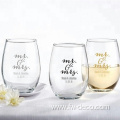 custom clear glass stemless wine tumbler